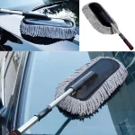 Microfiber car duster with long adjustable handle
