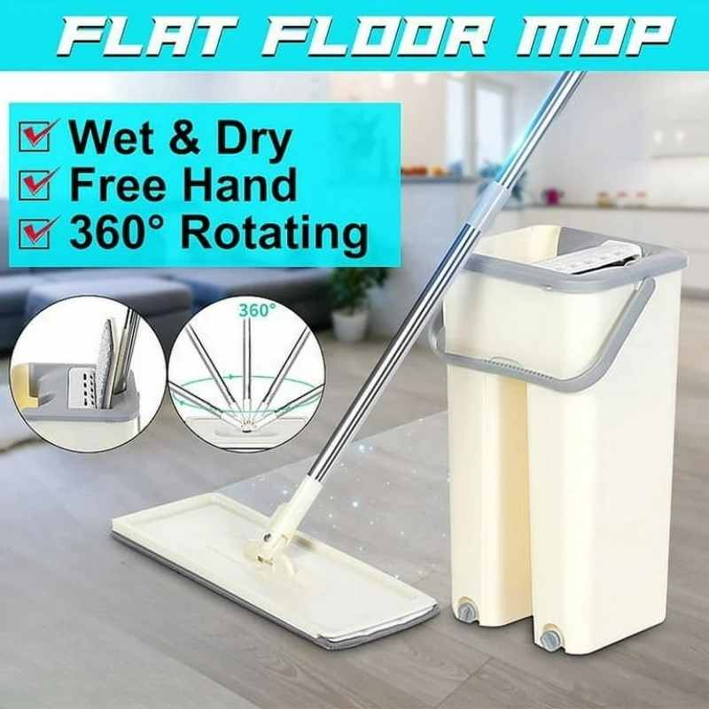 Flat Bucket Mop With 2 Pad
