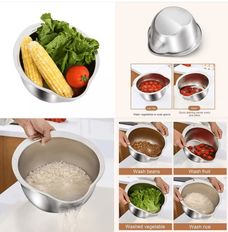 Rice Cleaner Strainer Rice Washing Filter Strainer Basket