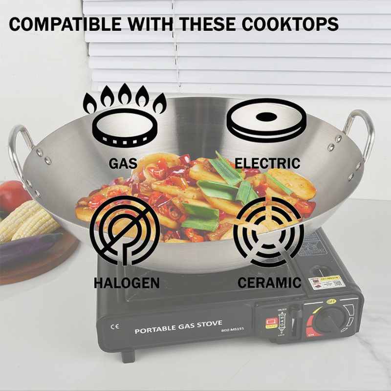 34 cm Japani SS Steel Cooking Pan